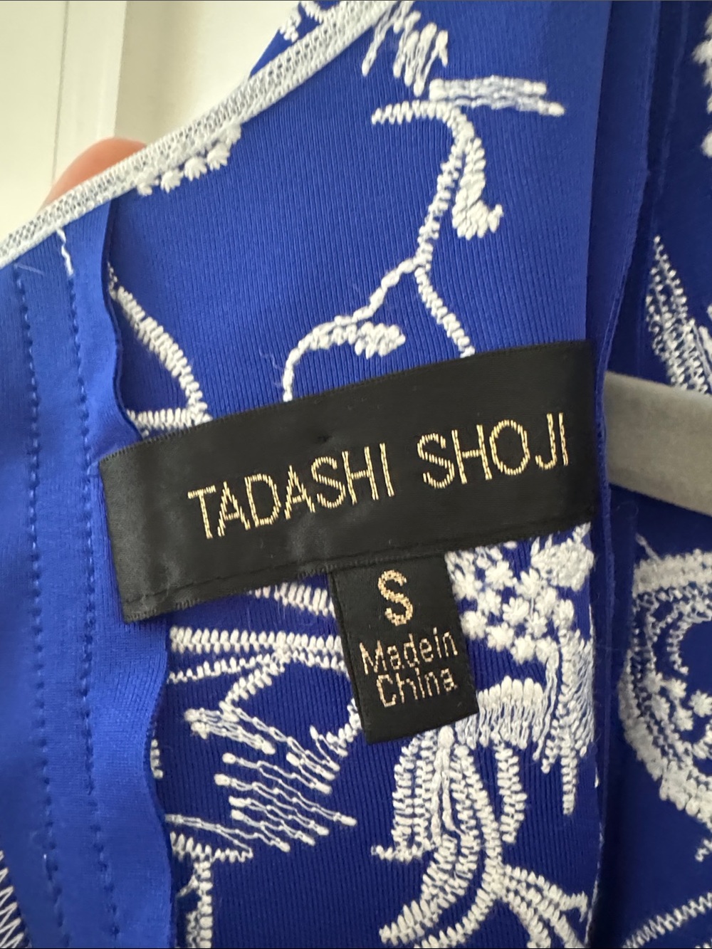 NWT Tadashi Shoji Blue Floral Embroidered Dress Size S - Picture 6 of 10